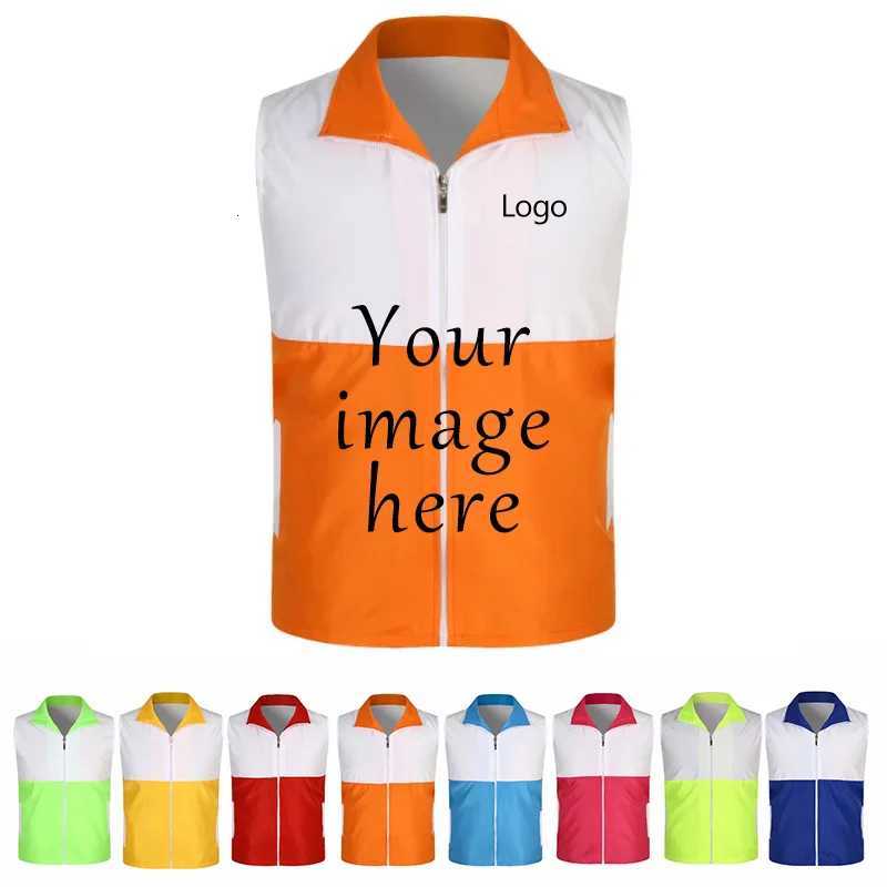 Waistcoat Men's Vests Unisex Reflective with Pocket Garden Maintenance Workwear Outdoor Vest Customizable Print for Men And WomenW261017