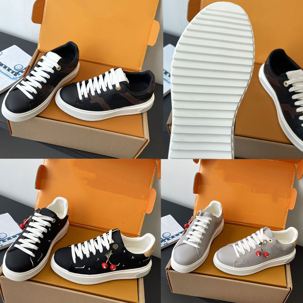 Time Out Sneaker Luxury Designer Plain Leather Sneakers 1AIEGG Outdoor Comfort Lace Up Womens Sneaker Signature Details Brand Sports Shoes Leather L