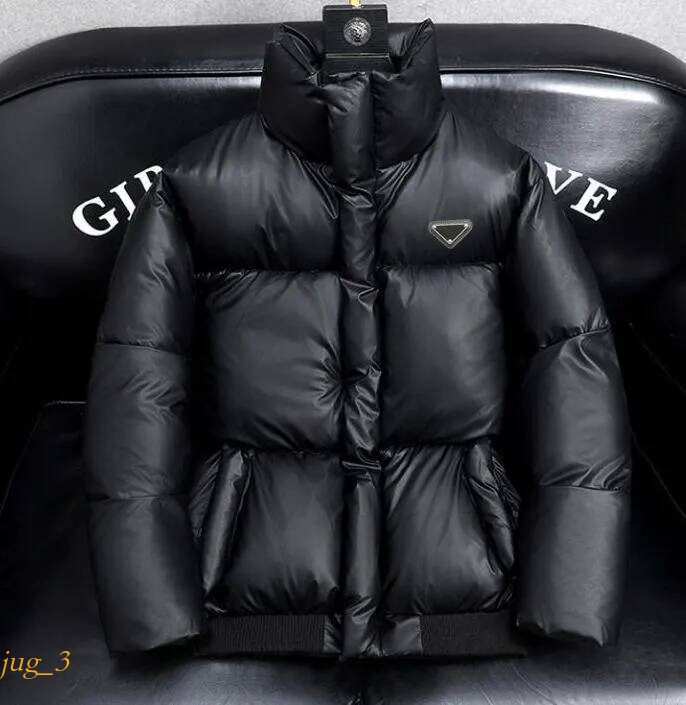 pradmen jacket Designer Down Parkas Puffer Jacket Windbreaker Coat Mens Metal Inverted Triangle Badge Loose Thick Hooded Bodyweary Sleeves dbc