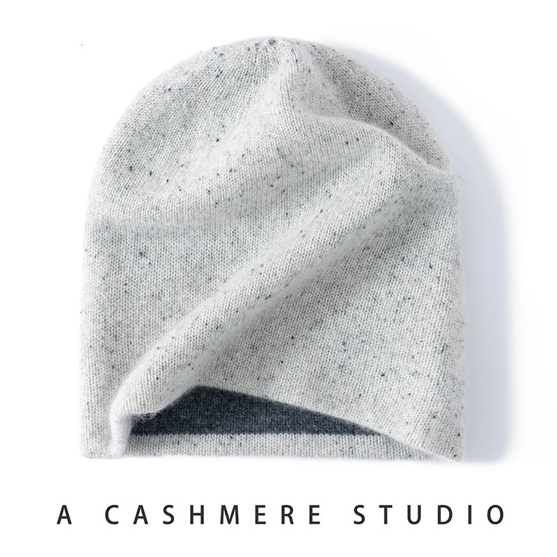 Seamless Cashmere Doublelayer Twocolor Hat 100% Dot Yarn Knitted Toe Cap Mens and Womens Ear Protection Warm 261017