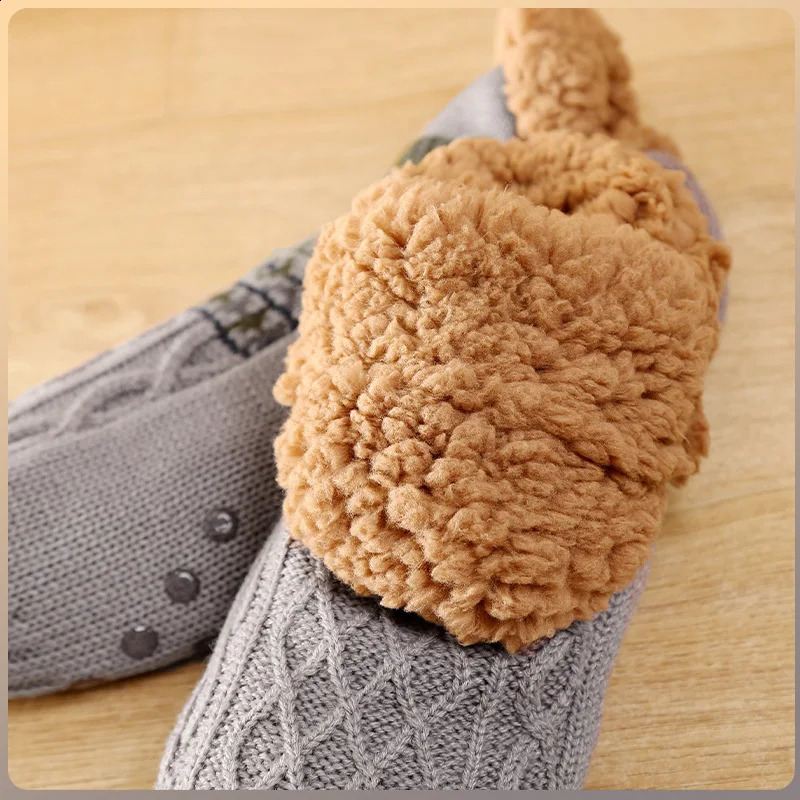 1Pair Mens Winter Warm Socks with AntiSlip n Super Soft Lined Short Indoor Home Leisure Floor 261017
