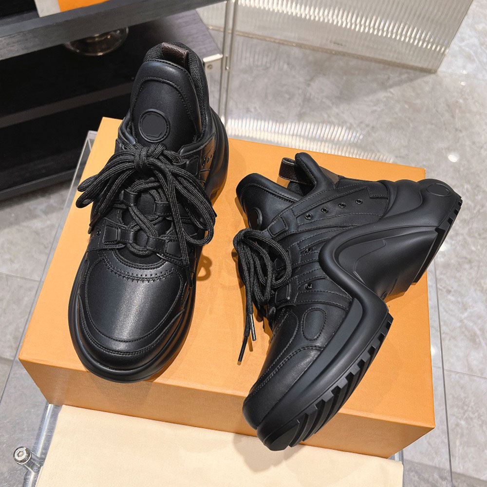 Archlight Sneaker Womens Designer Soft Leather Sneakers Luxury Running Comfort Casual Sneaker Lace Up Sports Shoes Thickness 5cm Rubber Outsole Size