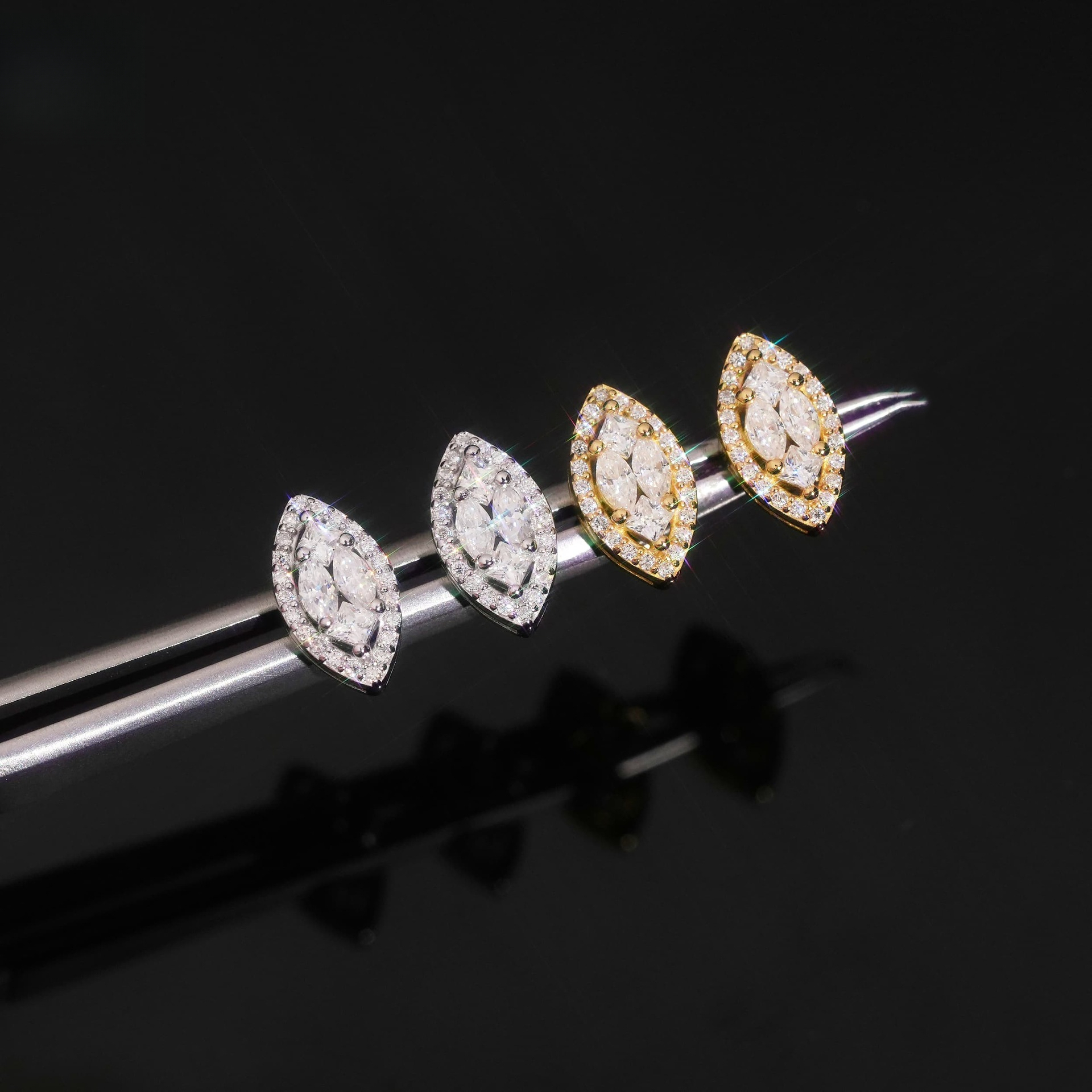luxury-style women's earrings, 6.8*12mm, S925 silver with VV moissanite, a popular trendy design in Europe and the US
