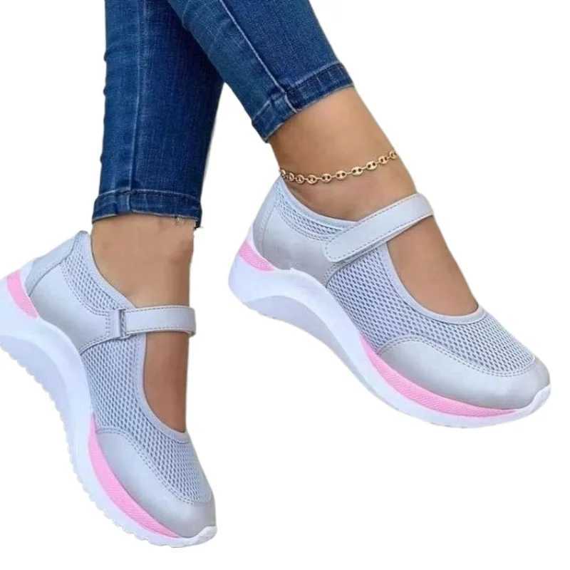 Casual Shoes 2026 Fashion Outdoor Breathable Mesh Vulcanized Sneakers Women's Shoes Flats Casual Platform Travel Walking Footwear Large Size H2