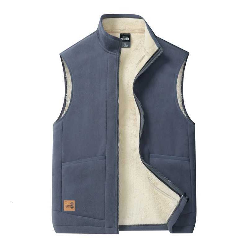 and Men's Vests Winter Autumn Lambswool Vests Men New Warm Padded Stand-up Collar Large Size Casual Versatile Trend Jacket ShouldersW261017