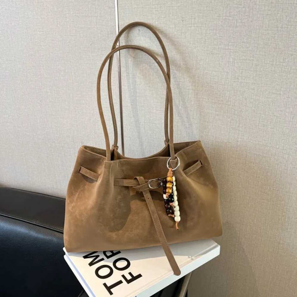 Cross Body Suede/PU Leather Shoulder Bag Elegant Handbag Large Capacity Solid Color Commuting Tote Bag School/Travel/Work H261016