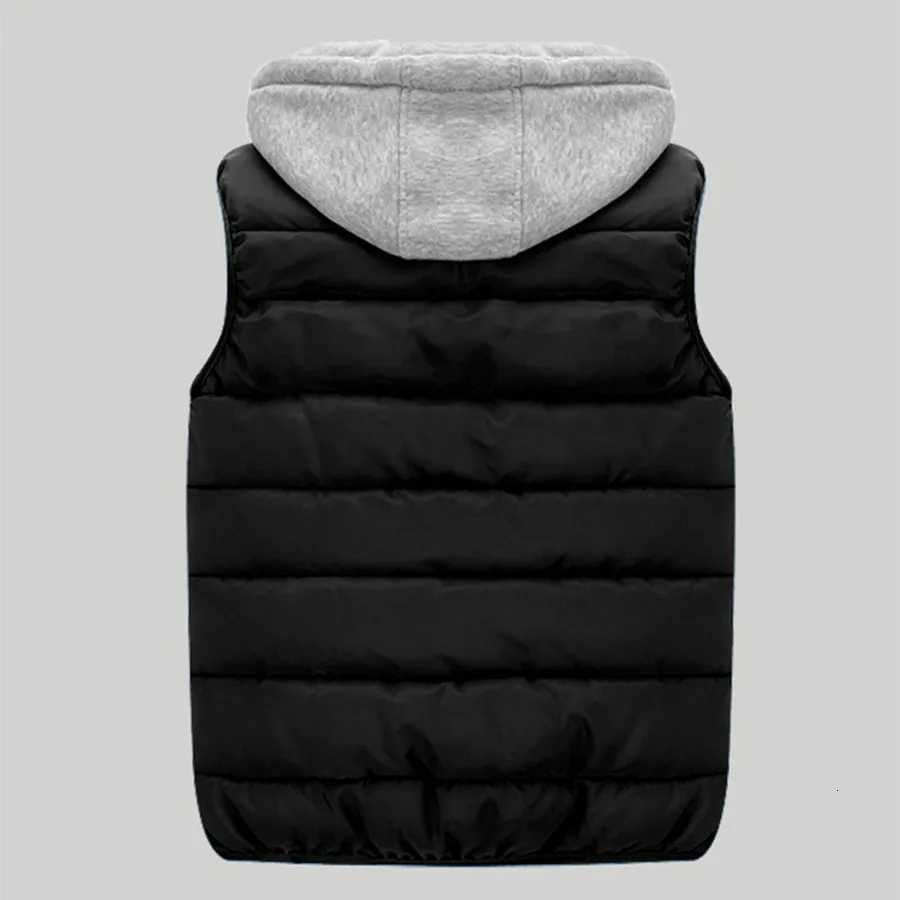Vests 2026 New Men's Men's Vest Autumn Winter Hooded Jackets Thick Warm Sleeveless Coat Casual Waistcoat Men Clothes Padded Outerwear Tops