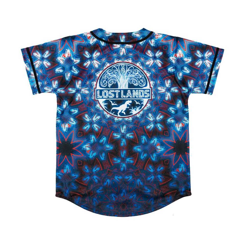 Mandala Men's Lands T-Shirts Lost Baseball V-NeCK Short Sleeve Button-up Shirts Women Men Streetwear TopsW261017