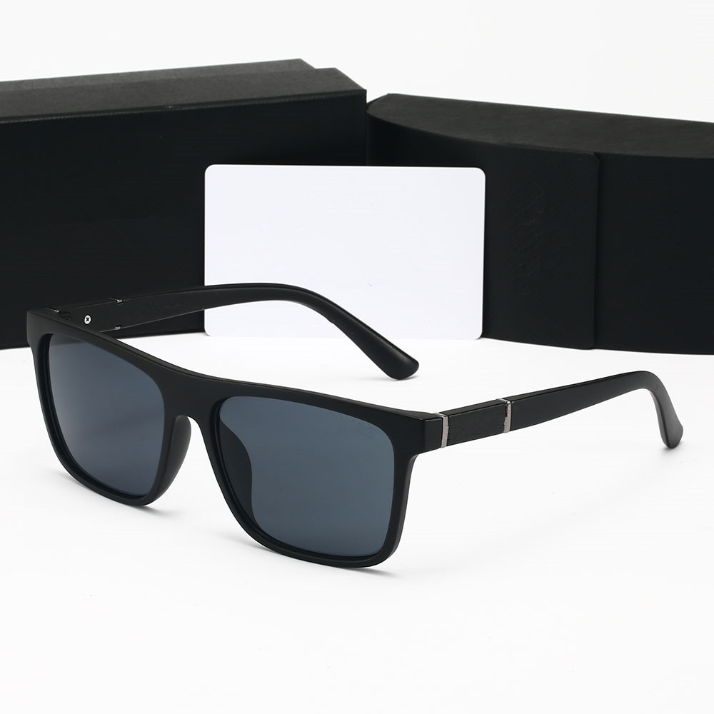 Men Rectangular Sunglasses Uv Protection Eyewear Luxury Women Designer Sunglasses Driving Outdoor Sports Sun Glasses Black Frame Grey Lens