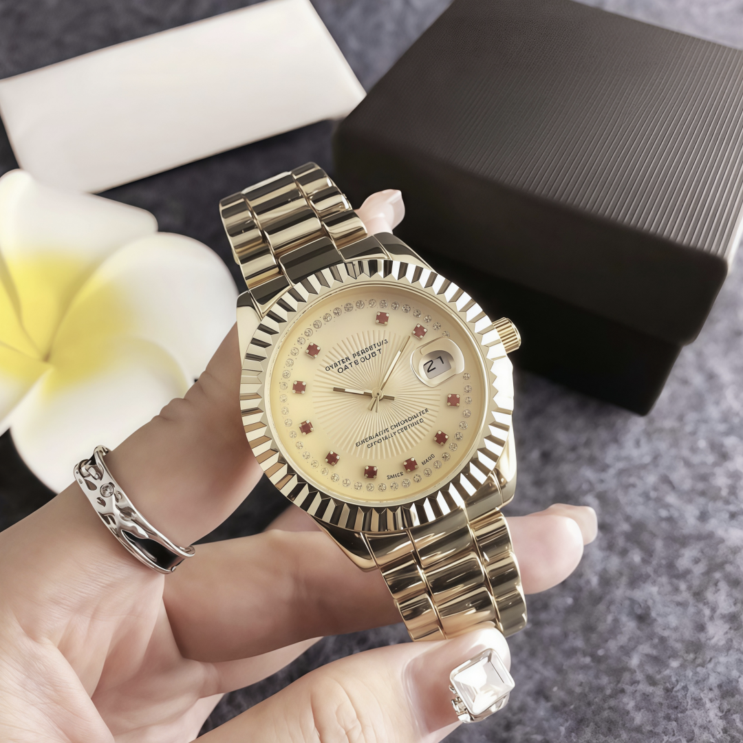 36 mm Women's luxury designer watch, high-quality mechanical quartz watch,waterproof/luminous watch, solid steel strip, with box, Montre de lux