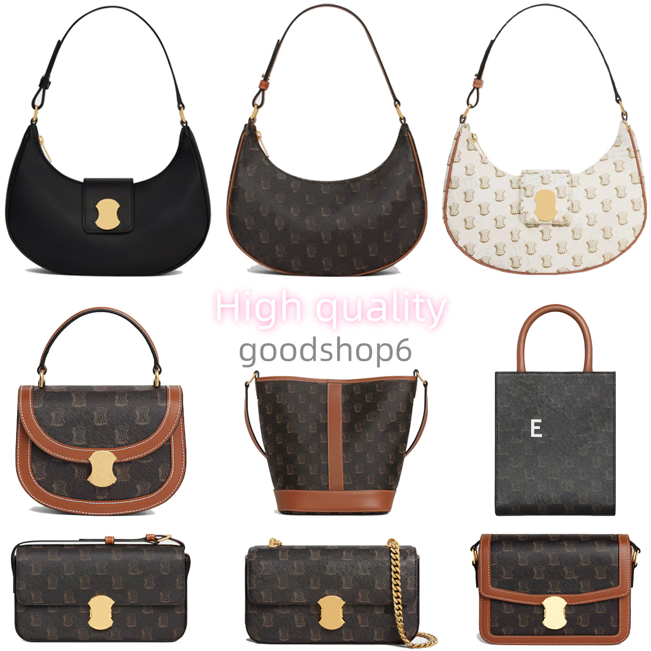 10A quality Designer bag tote Luxury handbags leather Underarm bag Womens mens half moon bag fashion crossbody Shoulder Bag armpit Evening bag