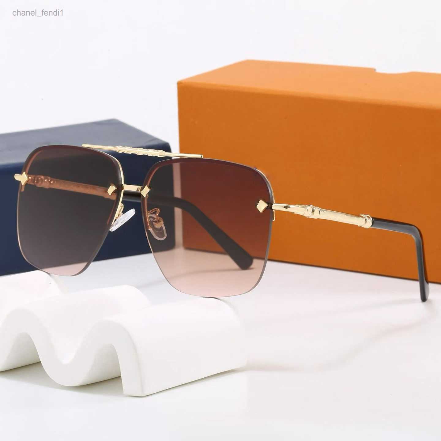 Mens Designer Sunglasses Outdoor Shades women fashion Metal Oval luxury Half Frame Sunshade mirror polarized UV400 protection Glasses With box AAAAA