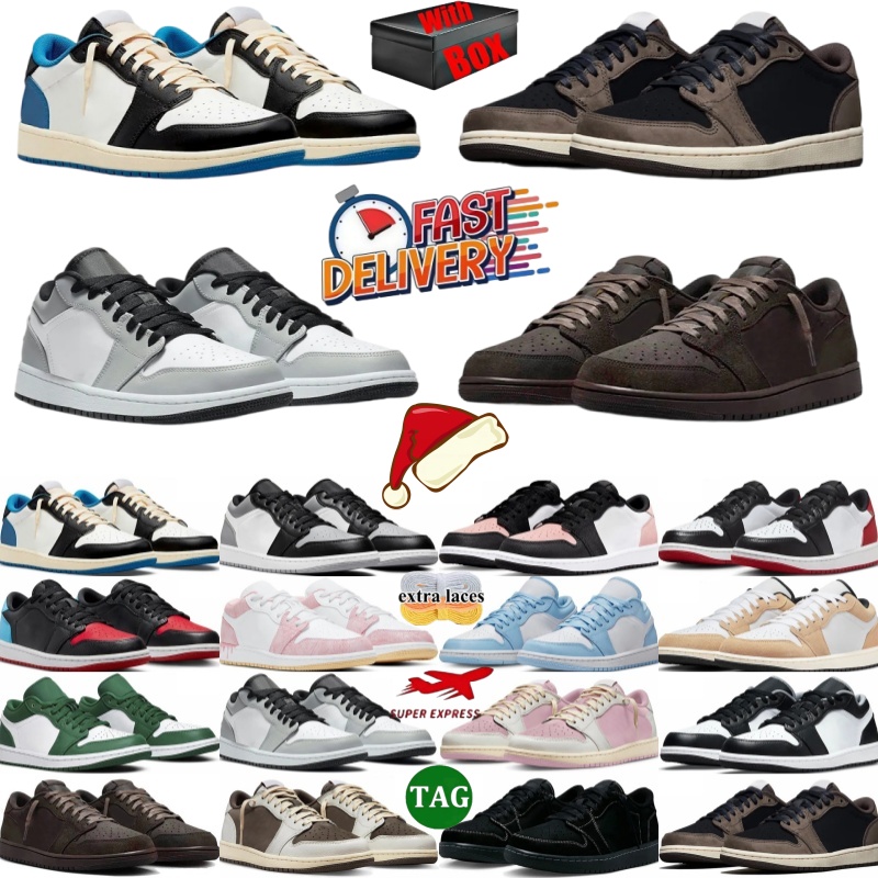 with box designer running shoes low 1s Classic basketball shoes men women flat outdoor fashion casual shoes leather non slip wear resistant ash barb