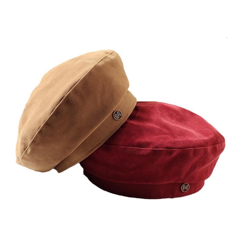 Autumn Winter Large Head Circumference Beret for Women Korean Version Casual Fashion Versatile British Retro Velvet Material Elegant Painter Hat