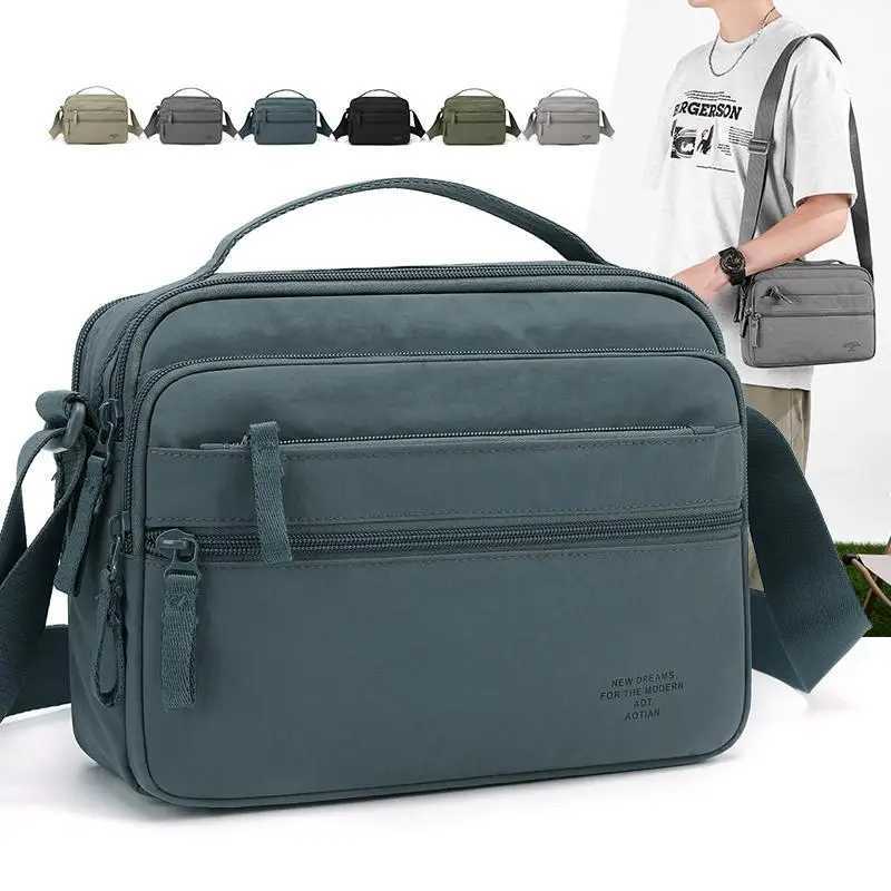 Cross Body Men's Lightweight Oxford Cloth Crossbody Bag - Multi-Layered Durable Sling for Daily Commute And Travel - Shoulder Chest Bag H261016