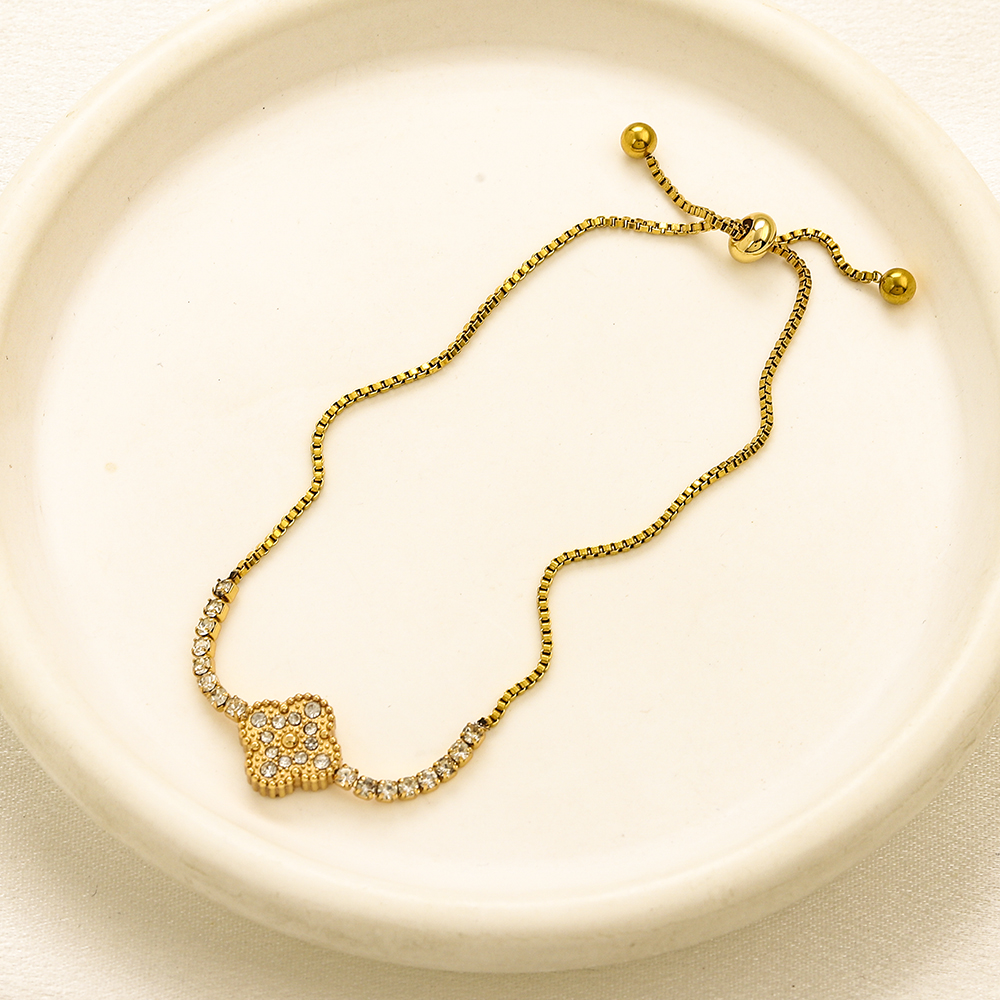 Luxury Bracelet Chain for Women 18K Gold Plated Stainless Steel Adjustable Bracelet Chain Hypoallergenic Fashion Jewelry ZG3385
