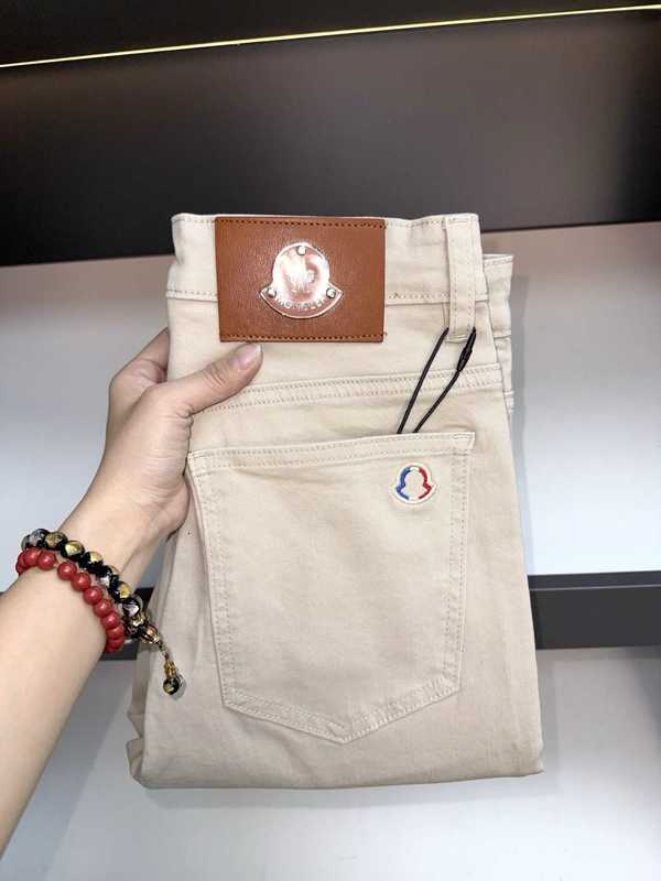 designer Men's Jeans Monkey Embroidery High-End European men Jeans Khaki Washed Slim Straight Stretch Casual men Trousers 841G