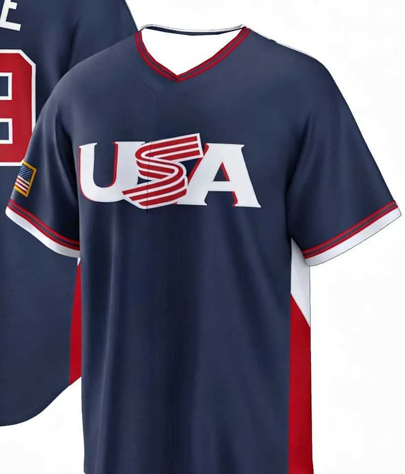 T-Shirts USA Baseball 99 Men's Men's Navy WBC Baseball Shirt Short SLeeve Fan Version Sportswear 2026 NewW261017