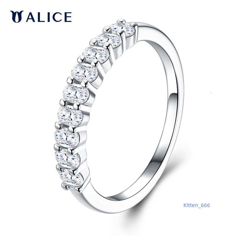 Wholesale Fine Jewelry Ring S925 Sterling Silver Moissanite Ring Trendy All-Over Stackable Ring Lovers Ring Gift GRA Certified
