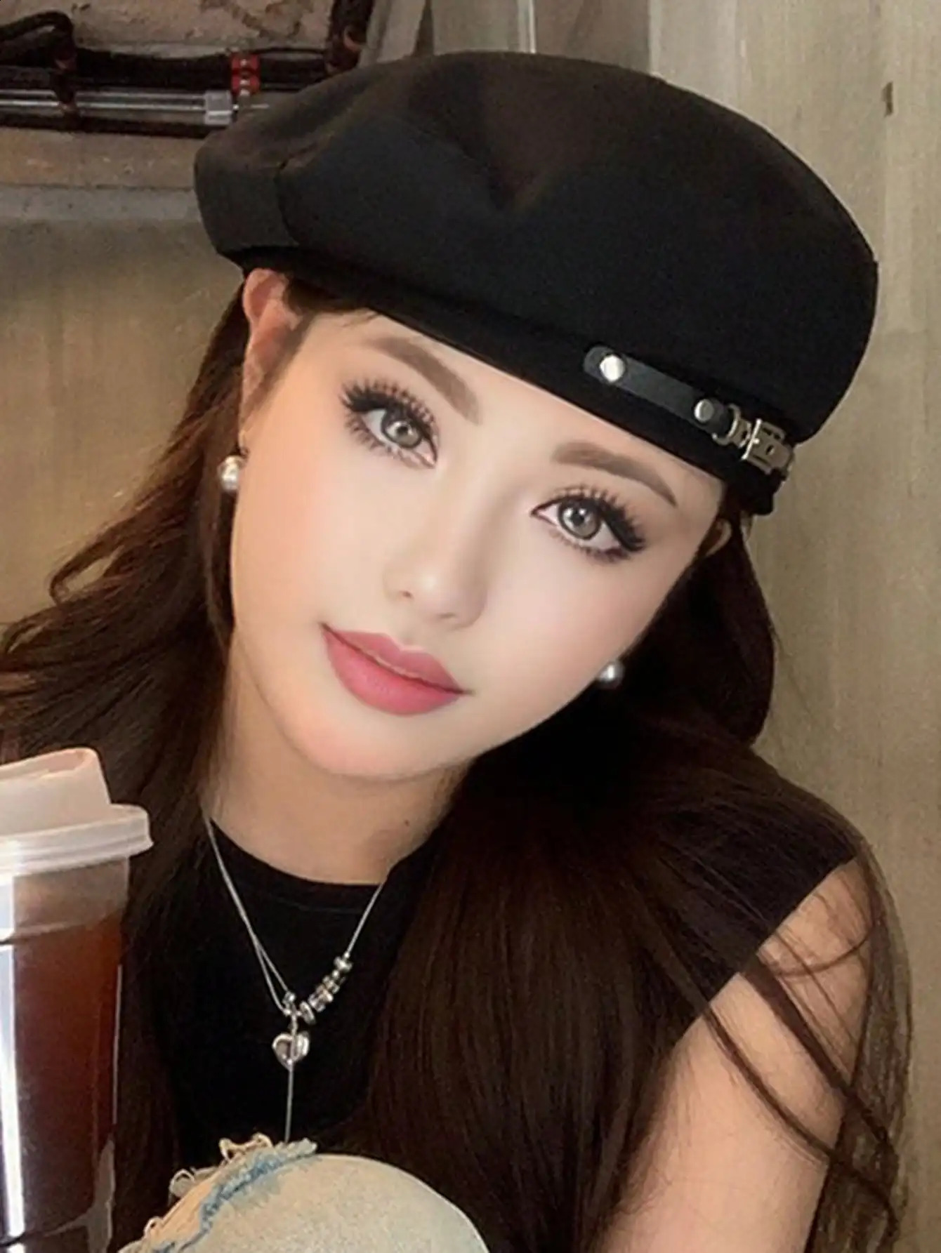 1pc Solid Color Spring and Autumn Beret Style Face-Slimming French Vintage Hat261016