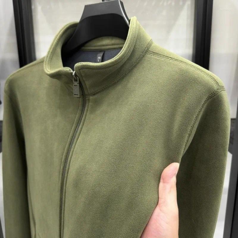 Autumn And Winter 2026 Warm Thermal Fleece Jacket Casual Wear Men's Trend Stand-up Collar Zipper Sweater Cardigan Coat