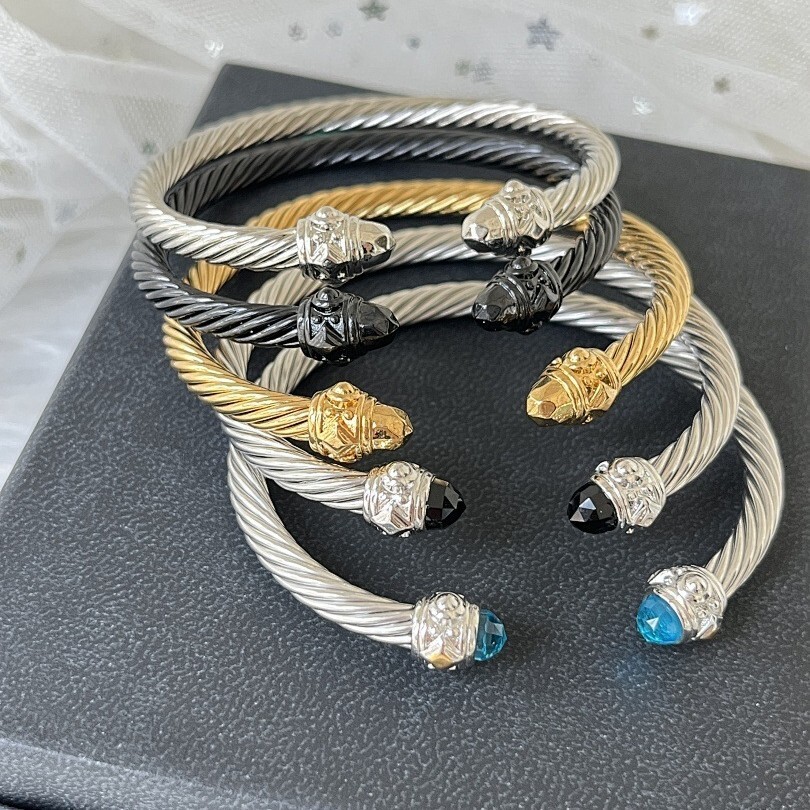 DY Cable Jewelry Designer Davidjersey Yurmannn Luxury Bracelet For Woman Men Luxe Bangle DY Fashion Trendy 5MM Bracelet Twisted Open Jewelry DB73