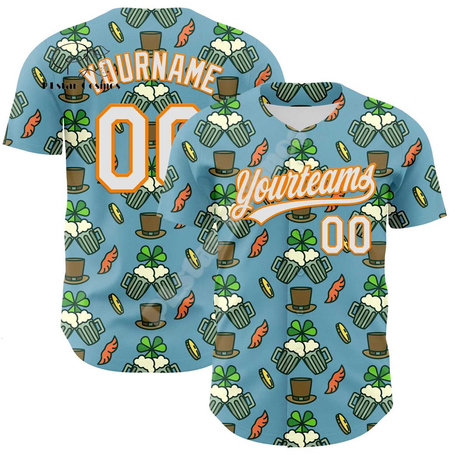 T-Shirts NewFashion Custom Name Men's Team Player Sportswear Colorful Retro 3DPrint Summer Casual Funny Harajuku Baseball Shirts NW261017