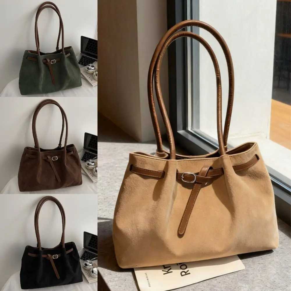 Evening Bags Suede/PU Leather Shoulder Bag Elegant Handbag Solid Color Large Capacity Commuting Tote Bag School/Travel/Work H2610161