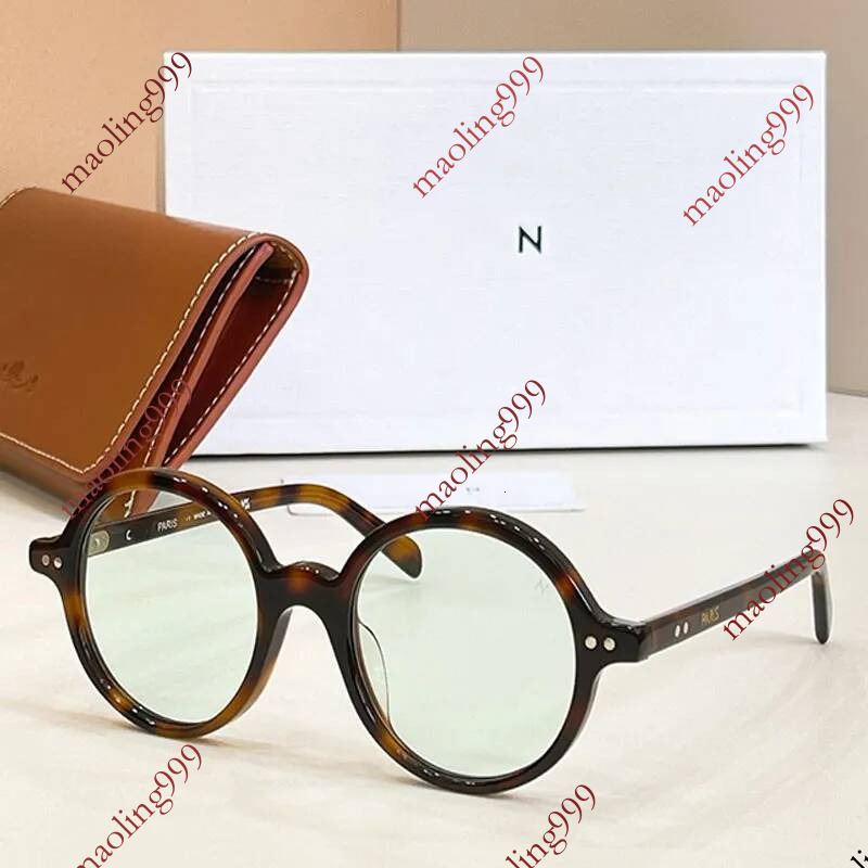 26SS Circular Sunglasses Fashion Designer Womens Acetate Fiber Frame Light Green Lens UV Protection CL40365U Outdoor Leisure Woman Sunshade Glasses