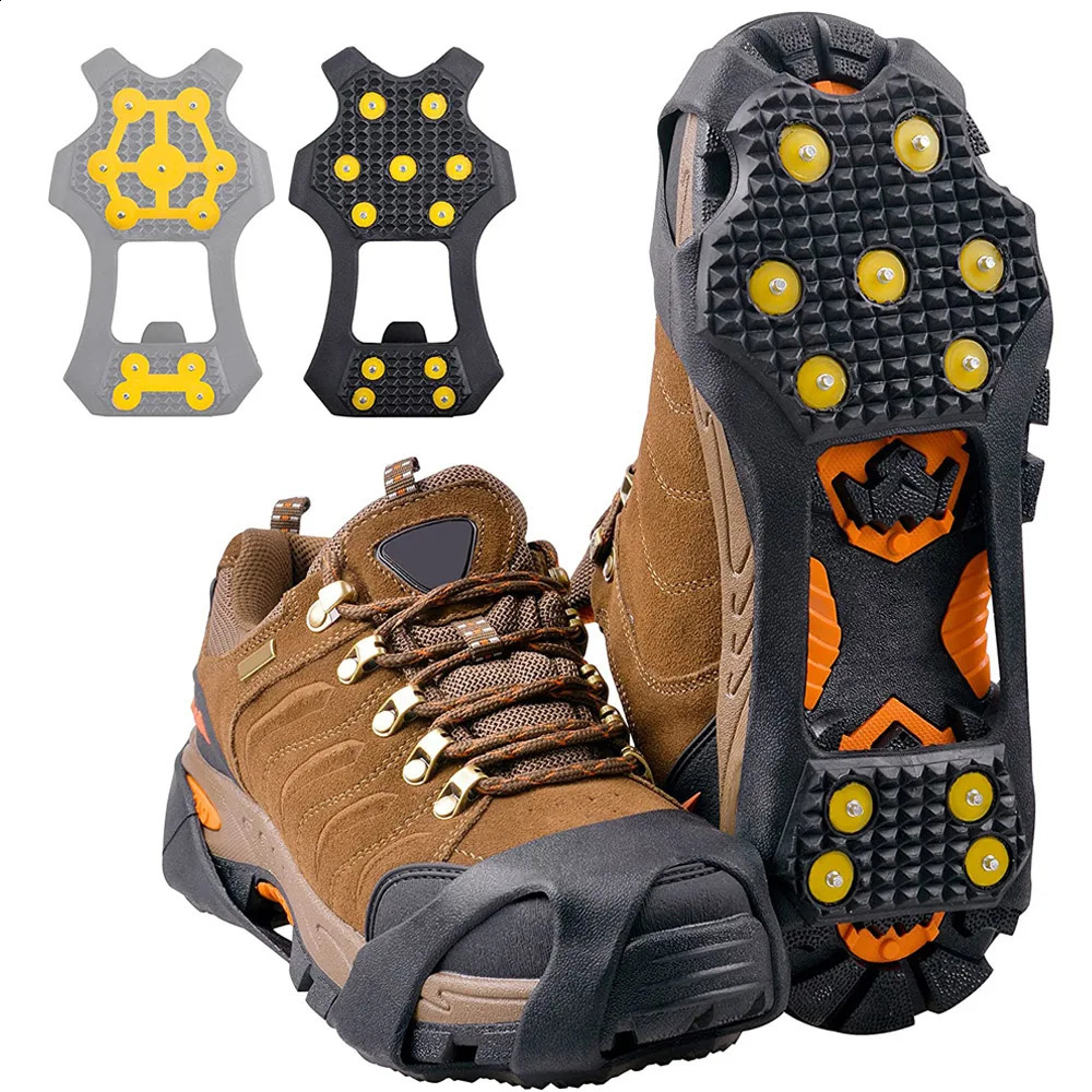 Ice Cleats for Shoes and Boots 11 Teeth Snow Grips Crampons Men Women Kids Winter Climbing Anti Slip Cover 261017