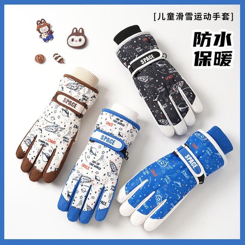 2026 Children's Ski Winter Outdoor Riding Waterproof Windproof Wear-Resistant 7-14 Years Old Kids Warm Gloves outdoor Free Shipping