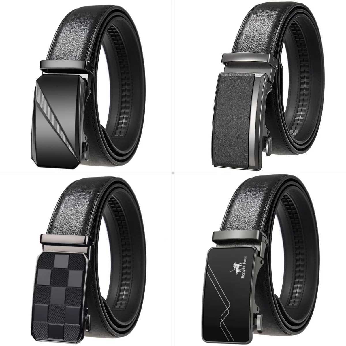 with Quality men's no belt holes for easy adjustment st leather belt with business casual style suitable for jeans M261016