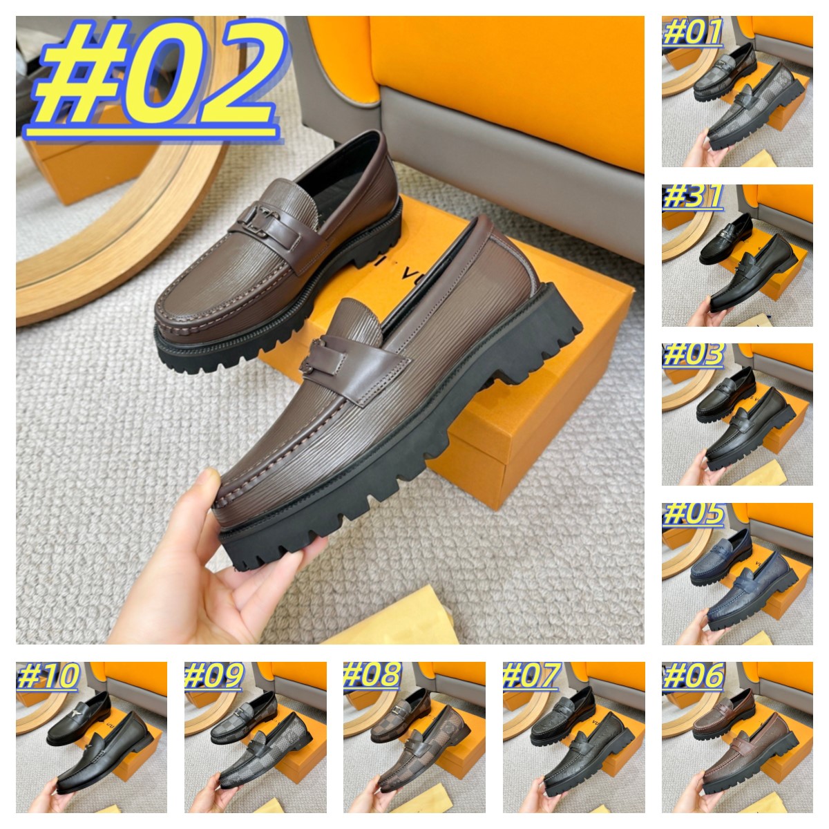 2026 New Luxury Designer Men Black Patent Leather Chunky Platform Loafers Thick Sole Slip On Formal Dress Shoes Wedding Party Footwear 38-46