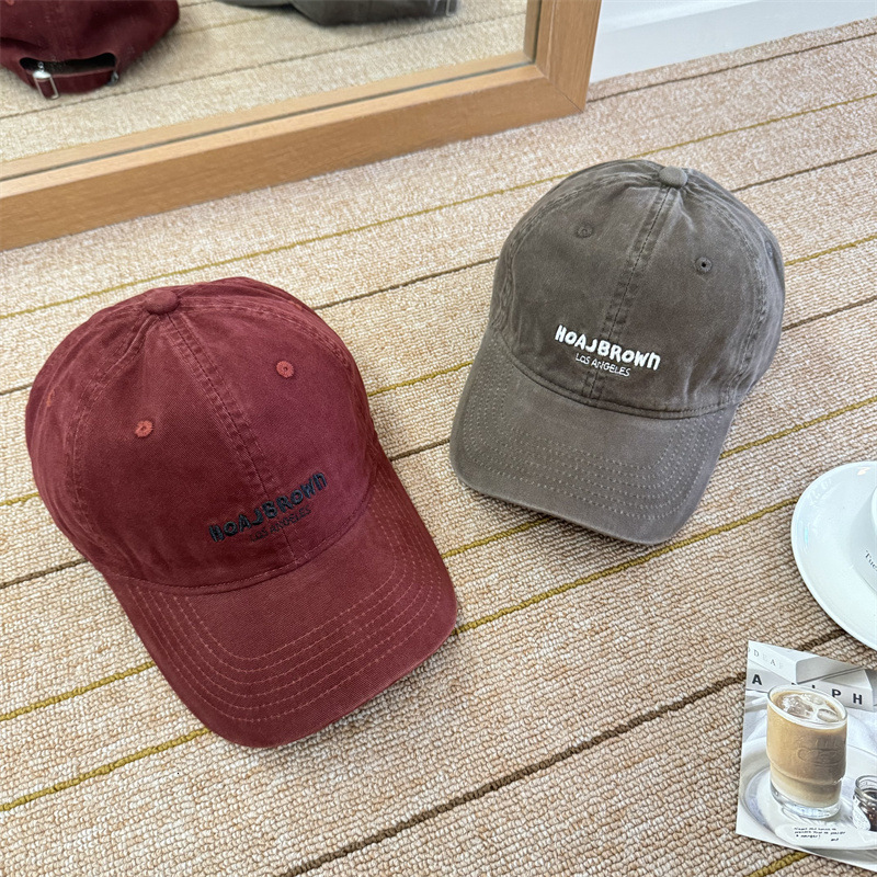 Koreanstyle embroidered letter widebrimmed women new autumn fashion softtop largecapacity for couples men's baseball cap
