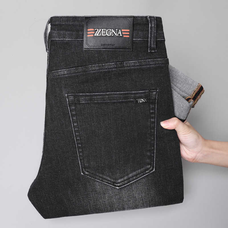 designer Men's Jeans Jackney High-end European-style black men jeans, slim-fit, straight-leg, stretchy, washed finish, for autumn and winter T6