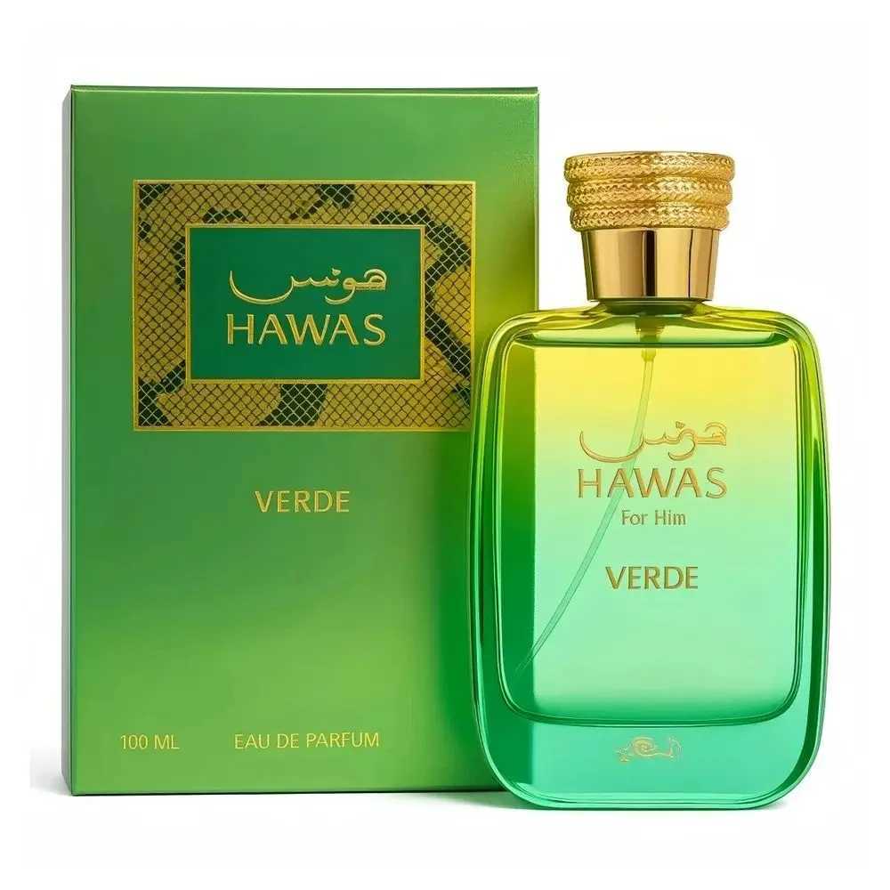 Hawas Him Verde for EDP 100ml Rasasi Men Perfume Lime Green Apple Scent Long Lasting Masculine Cologne M261016