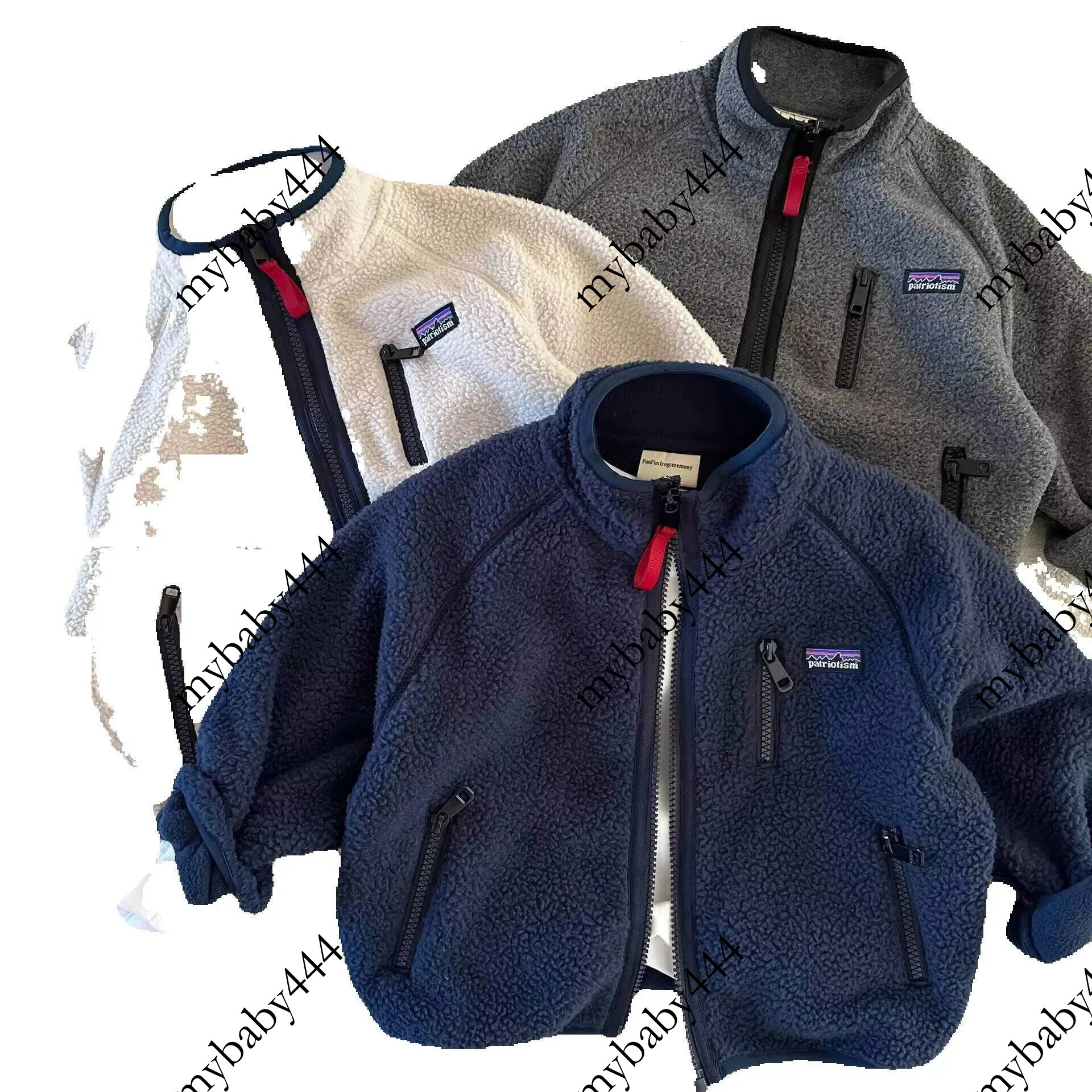 2026 Patriotism Kids Fleece Cotton Jacket Winter New Stock Baby perfume Boys Girls Cute Sherpa Lined Coat W/Kangaroo Pockets cologne Unisex Toddler