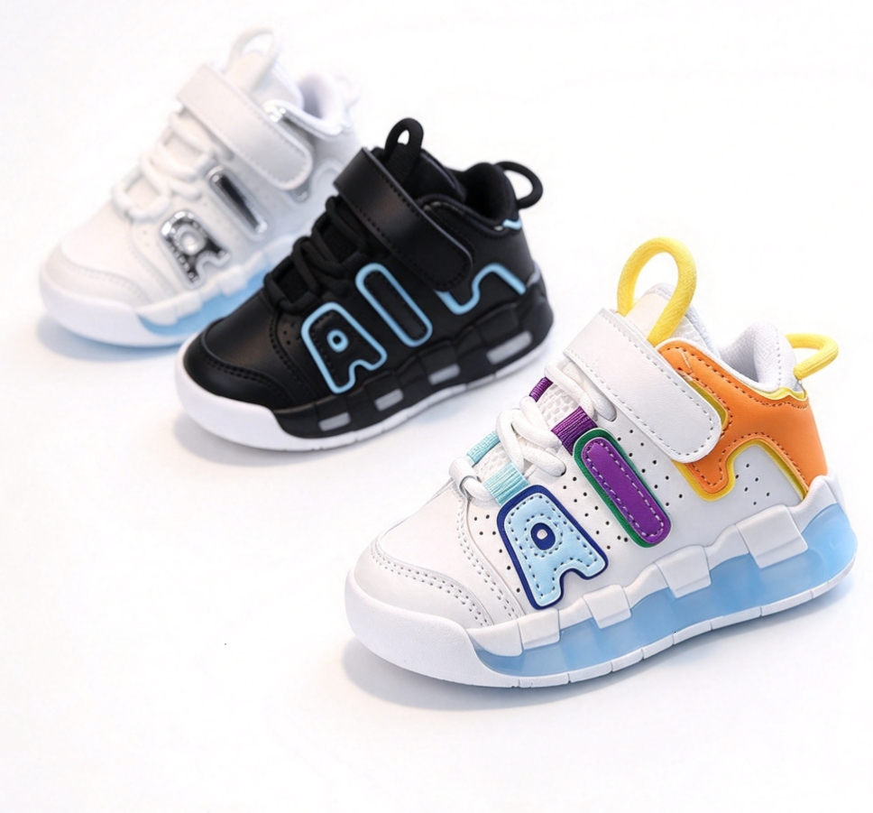 Toddler Baby Sports Shoes Soft Soled Leather Spring Autumn New Breathable Fashion Casual Sneakers Unisex Boys Girls Kids Footwear 1-6 Years Old Outd