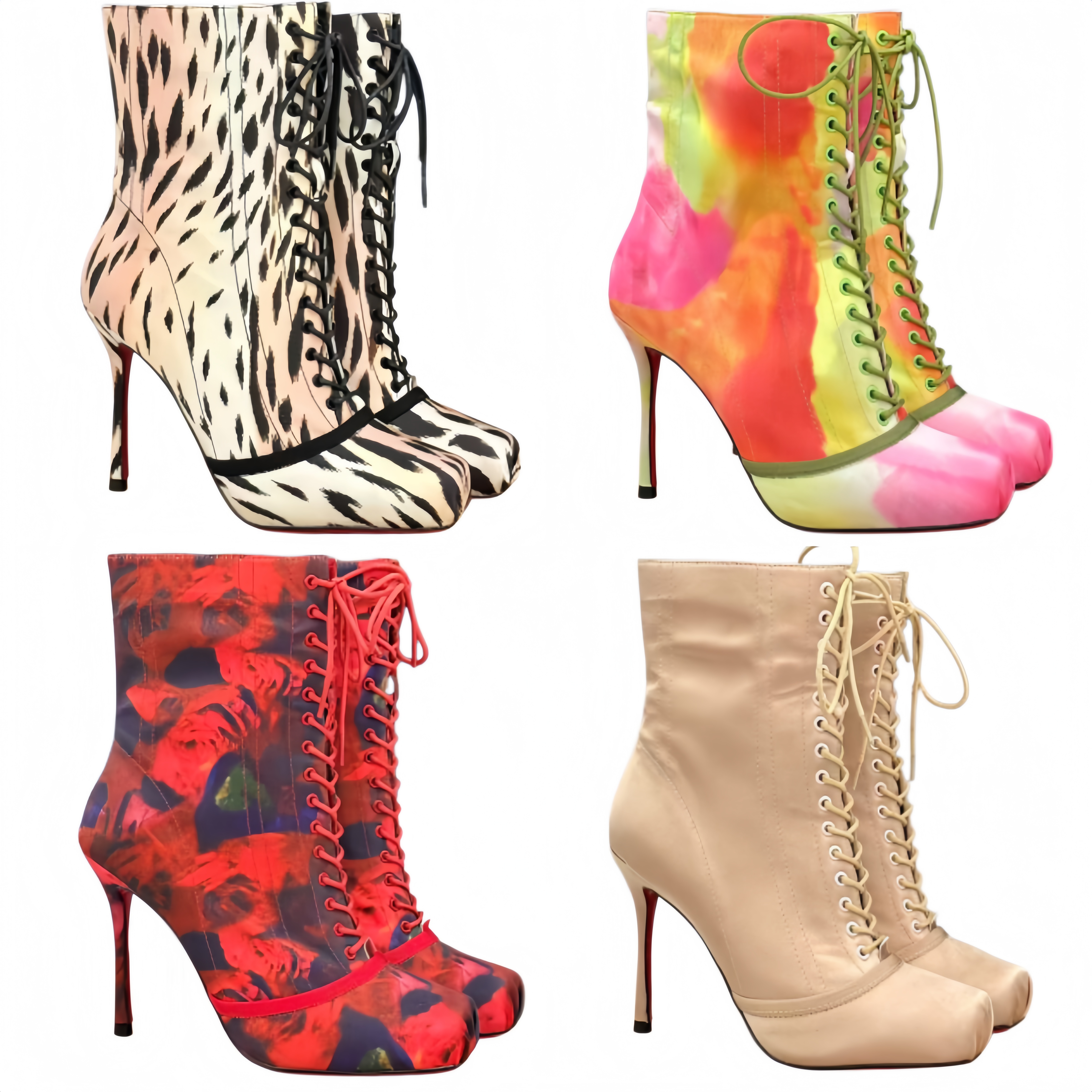 26ss Designer Boots N1k1 Booties Ankle Boots Pointed Toe Stiletto Heel Booties Chunky Cone Heel Boot Women Leather Sole Suede Cold Booties Heel Fash