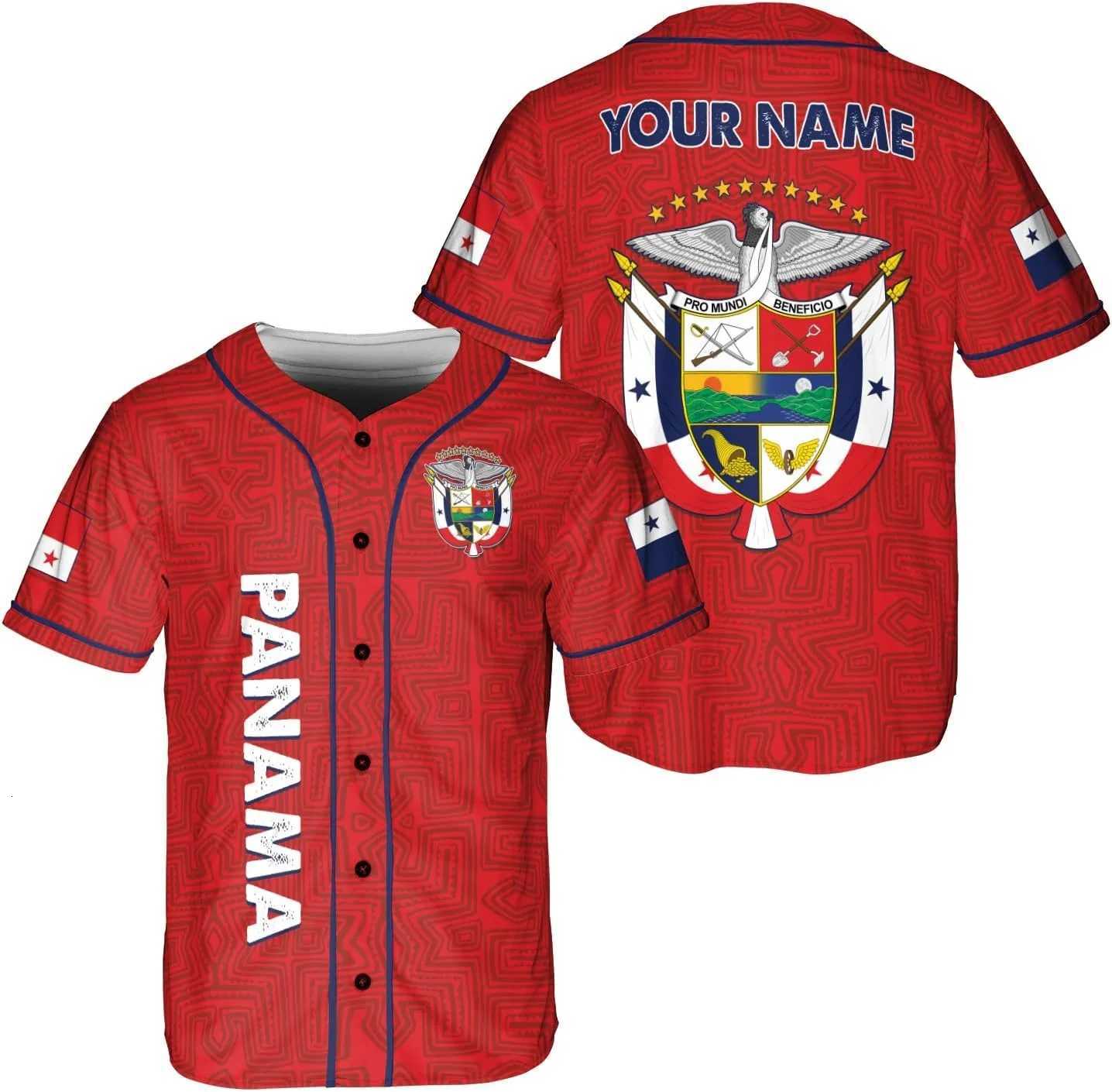 Panama Men's T-Shirts Personzed Name Design Patterns 3D Printed Fashion Men's Baseball Summer Street Unisex Baseball Shirt KZ45W261017