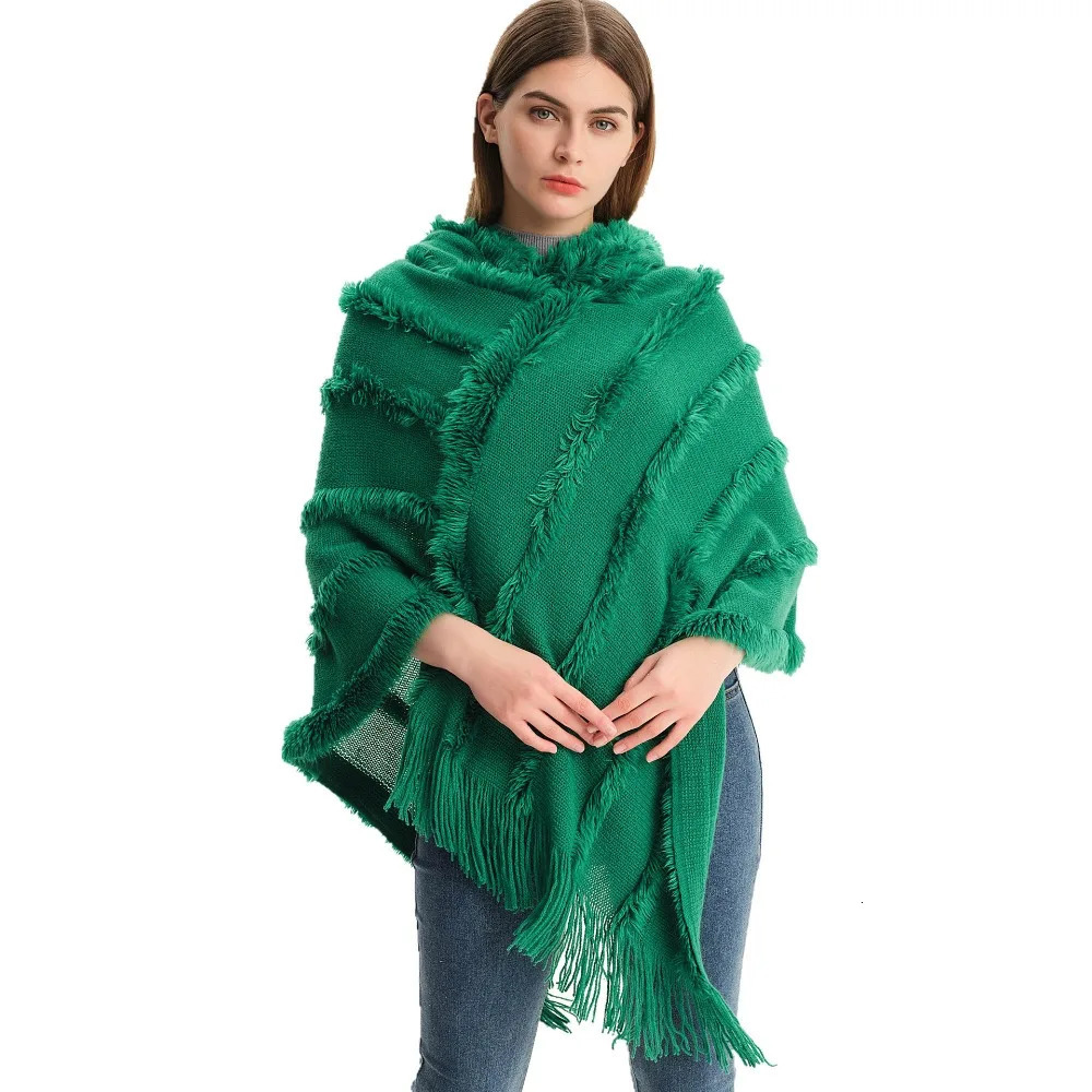Women's Knit Cape Hooded Pullover Shawl Sweater Solid Color AutumnWinter 261015