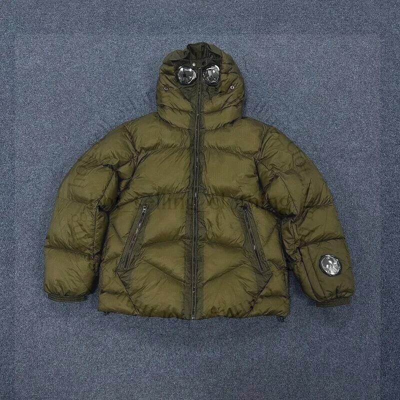 Cmap Hooded Puffer Down Jacket Built In Goggles Lightweight Quilted Winter Coat Warm Windproof Outerwear For Casual Outdoor S XL 646