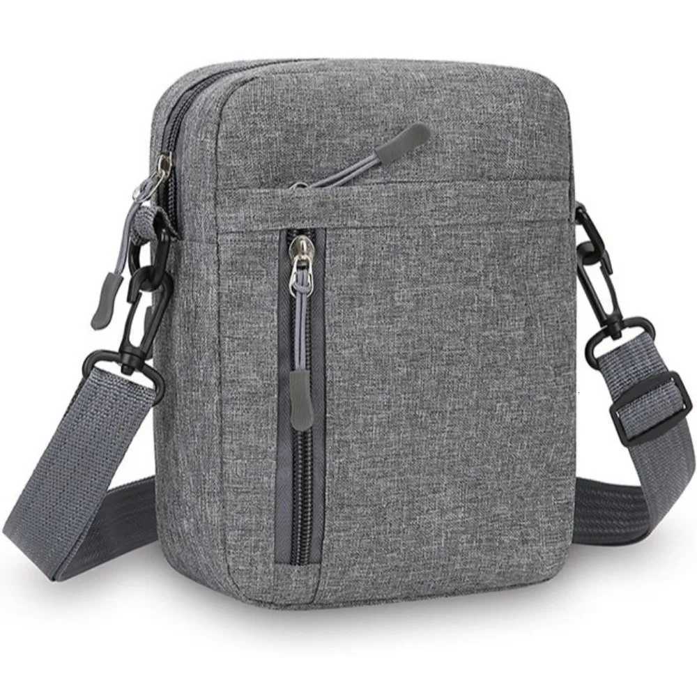 Cross Body Fashion Nylon Men Shoulder Bag Simple Handbag Multi-pocket Solid Color Crossbody Bag with Zipper Lightweight Travel Phone Bag H261016