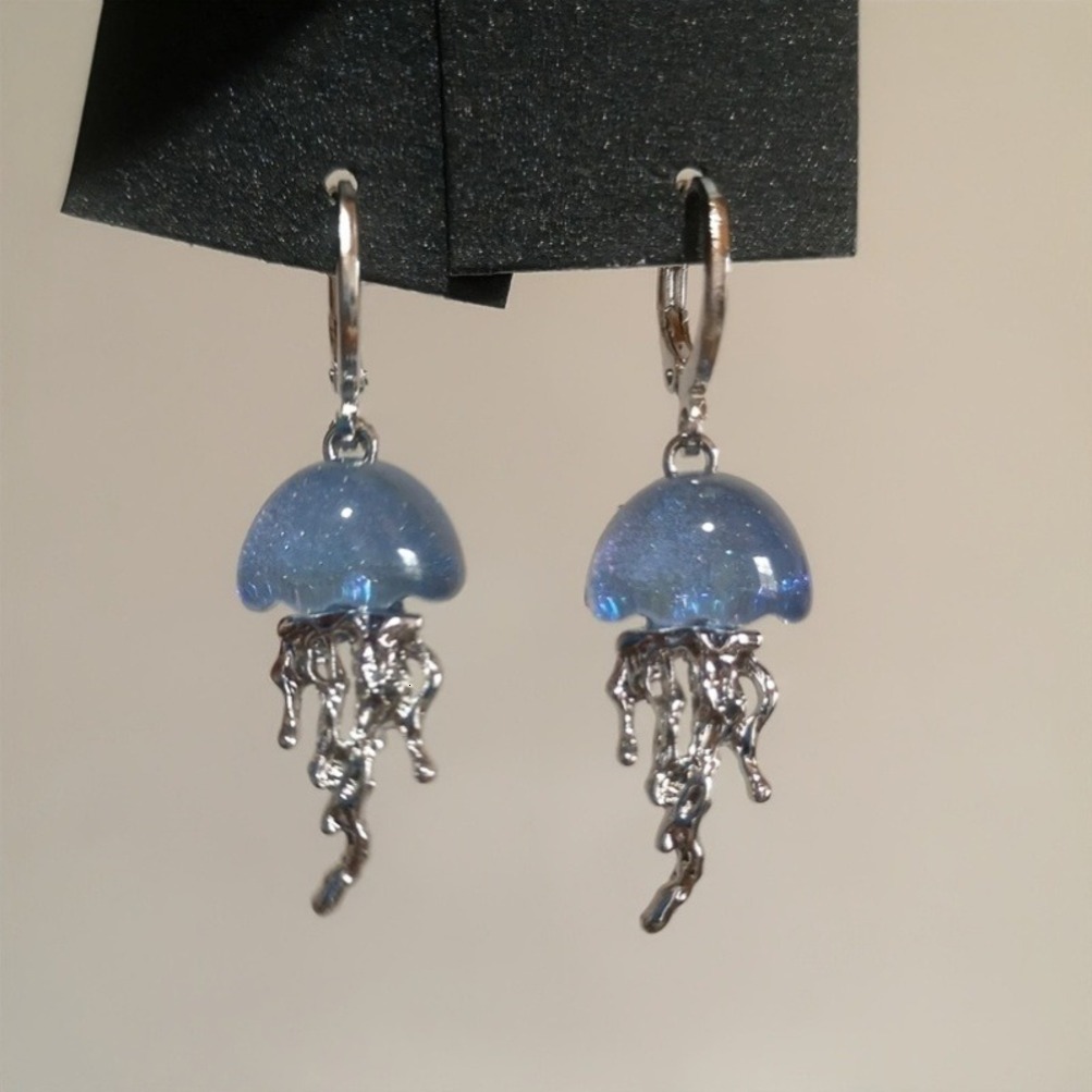 2026 Temu's New perfume Cross-Border Hit: Sweet, Unique, cologne Versatile, Niche-Style Blue Jellyfish Pendant Earrings L2