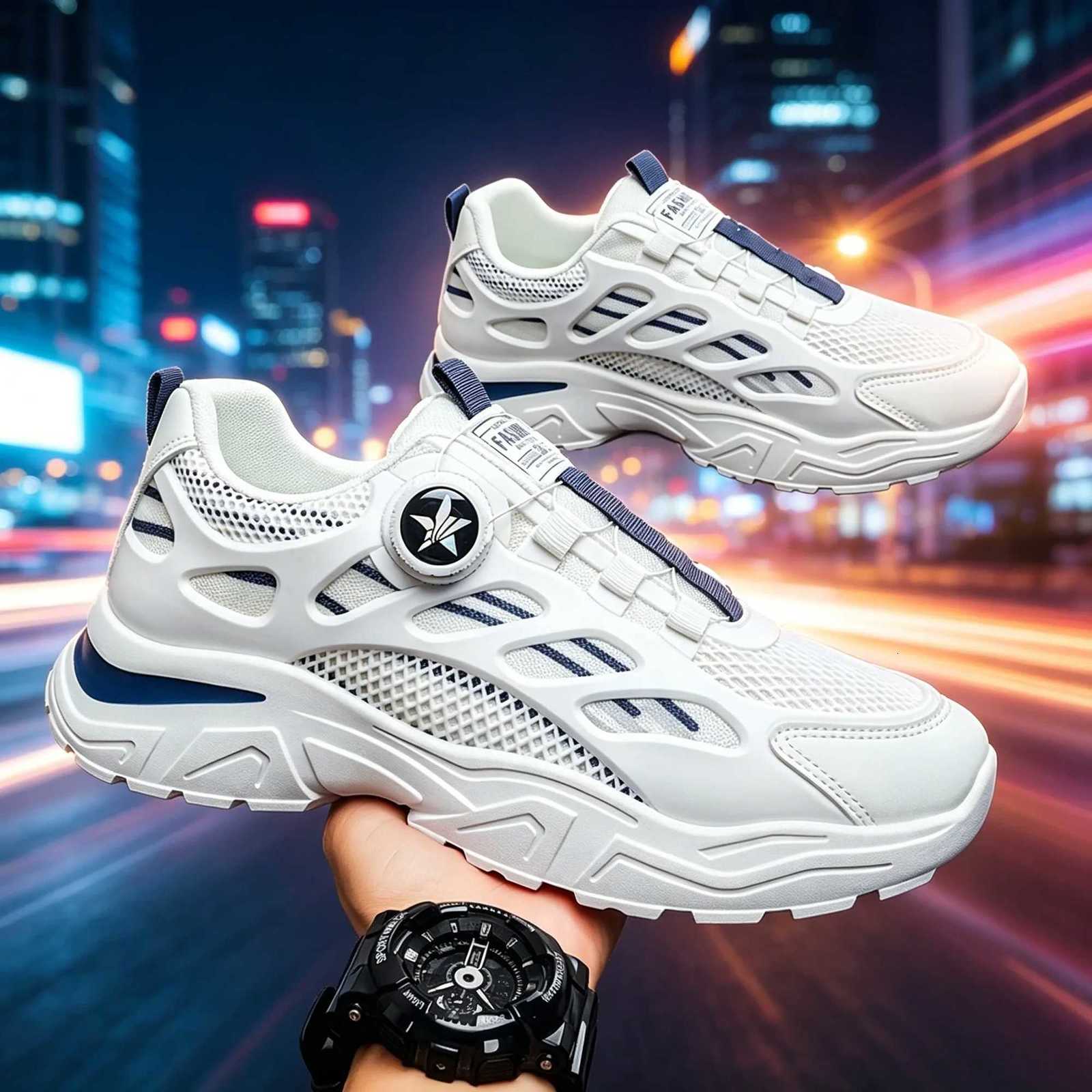 Casual Shoes Rotate the Button Men Summer Breathable Sneakers 2026 Versatile Dad Shoes New Student Casual Footwear H261016