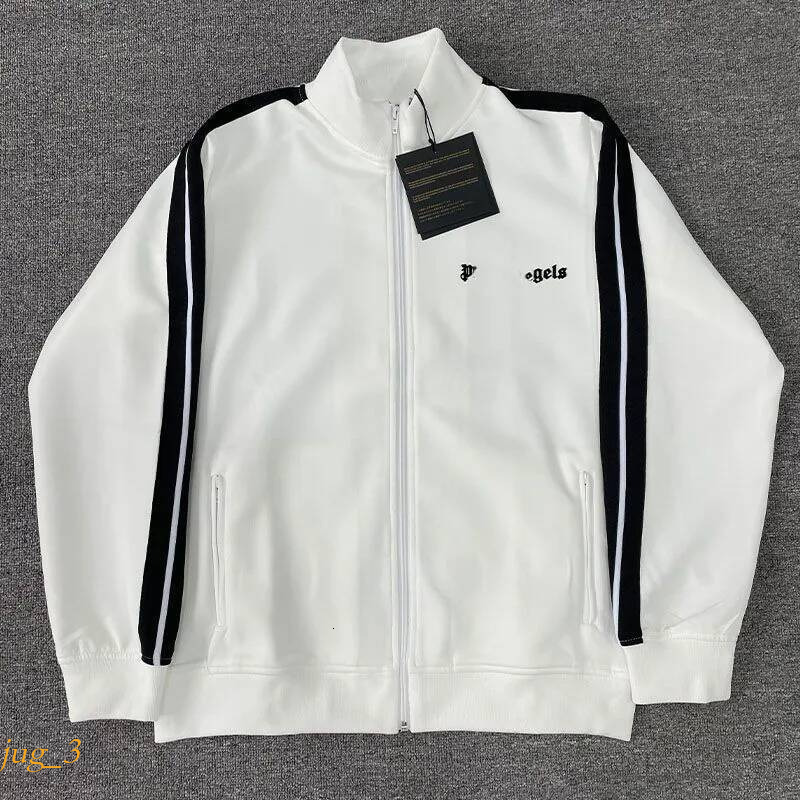 palm track suit Classic Rainbow Stripes Stand Collar Jacket Black Sport Coat High Street Trendy Couple Matching Soft Relaxed Versatile Fit Casual To
