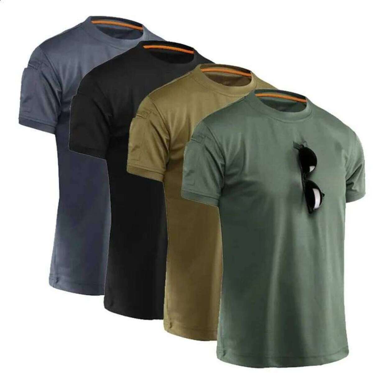 Multi-Piece Outdoor Tee Matching * Kits Mens Summer Fast Dry * * Pullerover Oneck Tees Breathable UPF50+ UV shielding hiking tops Tactical Camping T