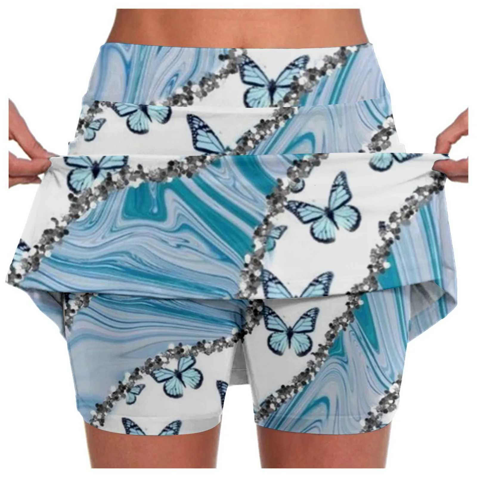 Womens Casual Prints Tennis Skirts Pocket Skirt Sport Active Skirt Shorts Skirt Women Chiffon Skirts W261017