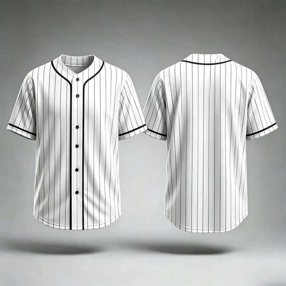 Baseball Men's T-Shirts Unisex Streetwear Classic Men's Short Sleeve Fashion Clothing Black Stripes Design Print Merch Tees Summer ShirtW2