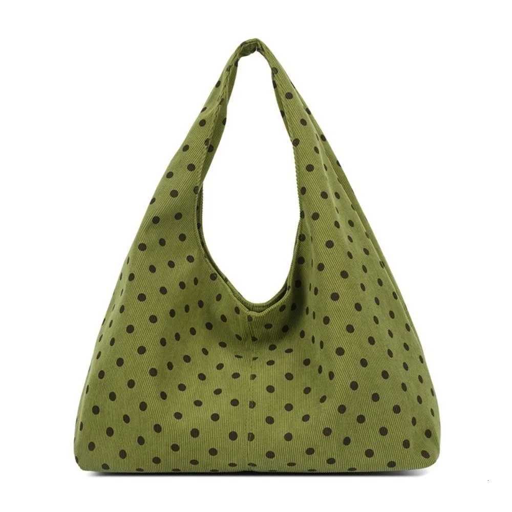 Evening Bags Simple Spacious Canvas Shoulder Bag Convenient Durable Polka Dot Tote Bag Korean Style Large Capacity Hobo Handbag H261016